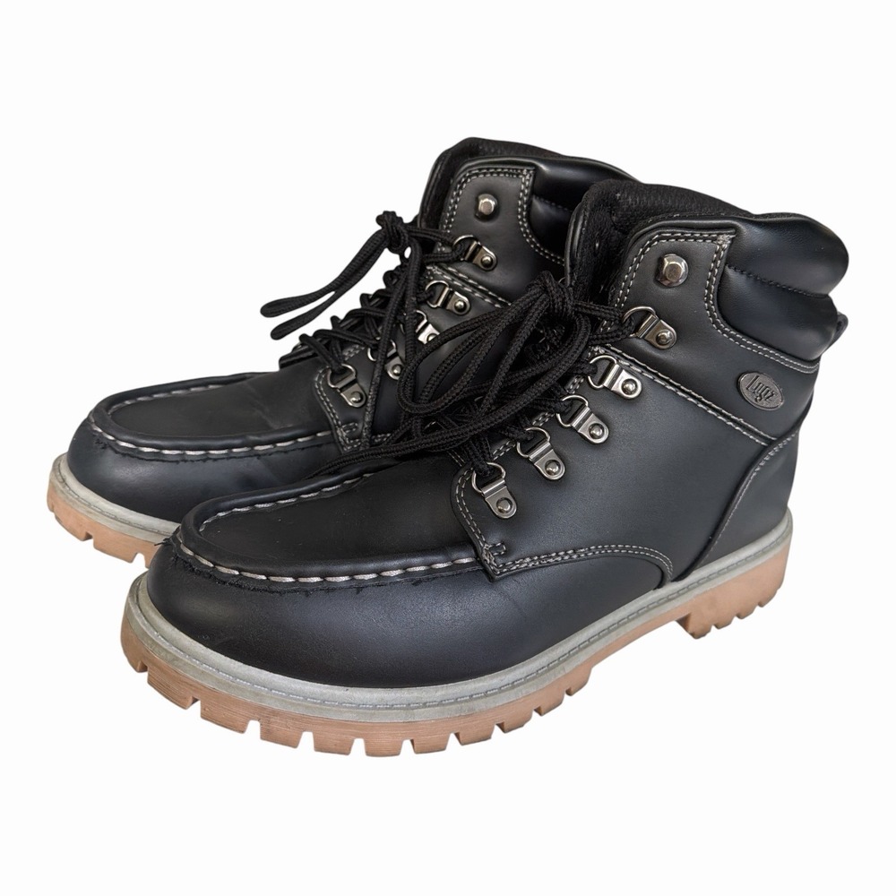 Lugz Men's Meramec Boots Size 10 Black Mid Top Chukka Work Boots MMERAMV-0876